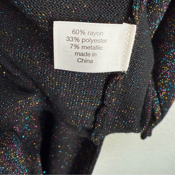 Lane Bryant NWT Glitter Metallic Stretchy Festive Long Sleeve Black Dress 14/16 - Picture 10 of 11